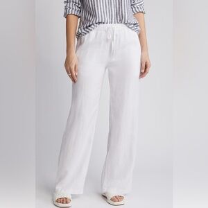 Caslon White Wide Leg Pants High-Rise Comfort